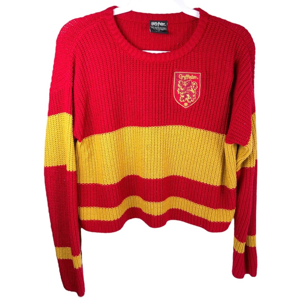 Harry Potter womens size large Gryffindor house crew neck cropped sweater
